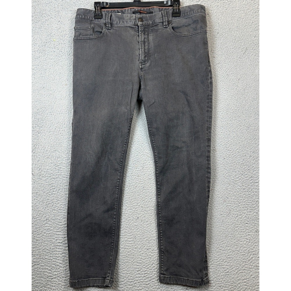 Alberto Jeans Mens 36X30 Pipe Regular Slim Fit Dark Grey DS Dual FX Denim EUC